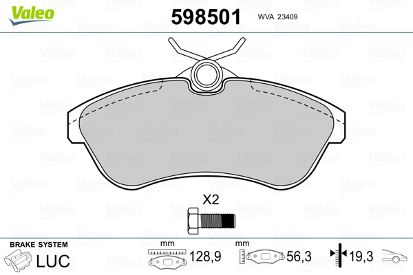 Valeo Remblokset 598501