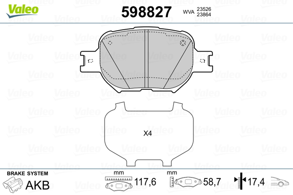 Valeo Remblokset 598827