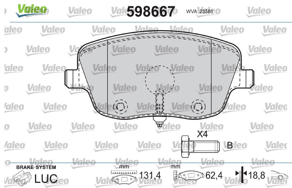 Valeo Remblokset 598667