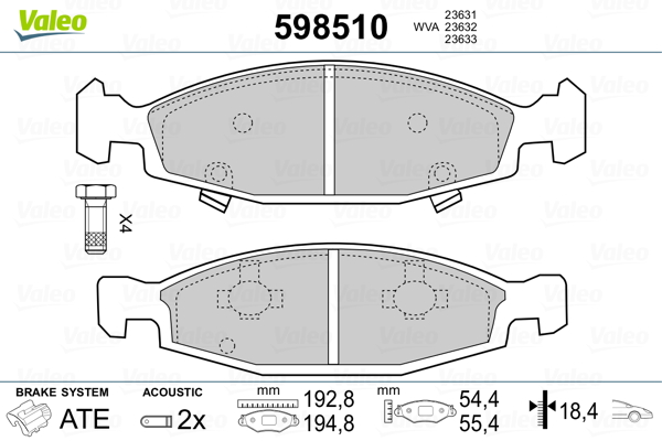 Valeo Remblokset 598510