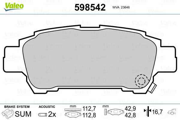 Valeo Remblokset 598542