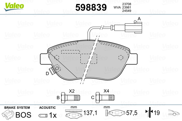 Valeo Remblokset 598839