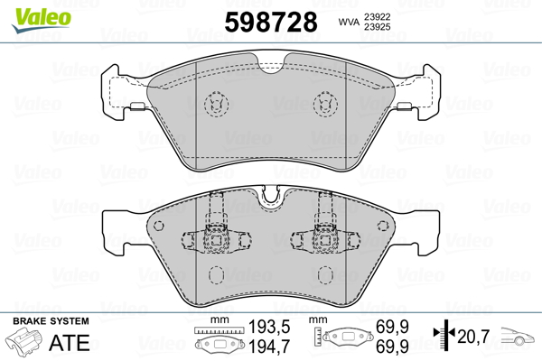 Valeo Remblokset 598728