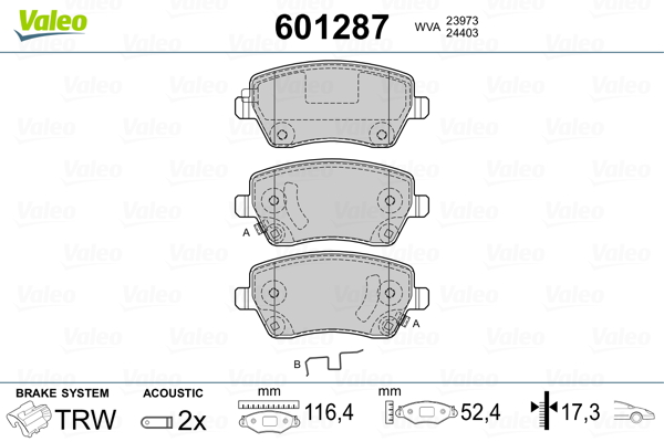 Valeo Remblokset 601287