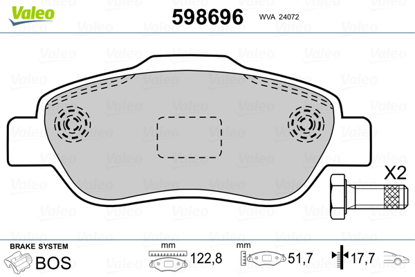 Valeo Remblokset 598696