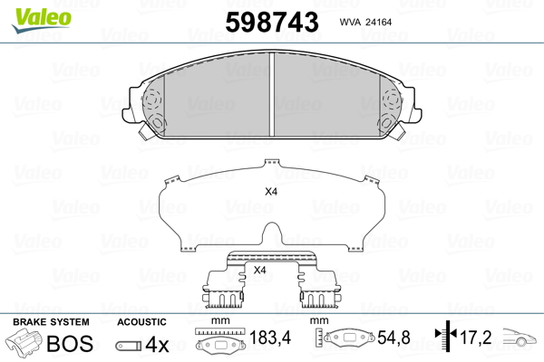 Valeo Remblokset 598743