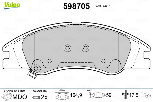 Valeo Remblokset 598705