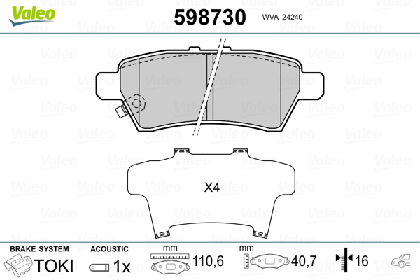 Valeo Remblokset 598730