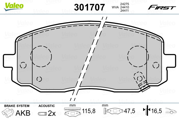 Valeo Remblokset 301707