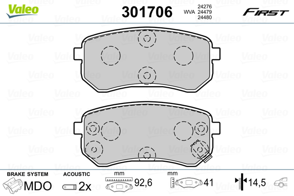 Valeo Remblokset 301706