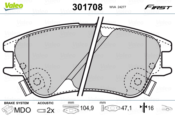 Valeo Remblokset 301708