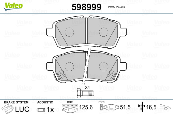 Valeo Remblokset 598999