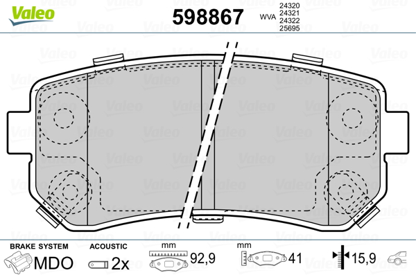 Valeo Remblokset 598867