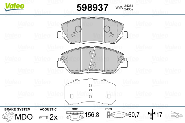 Valeo Remblokset 598937