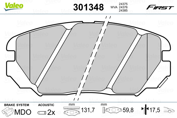 Valeo Remblokset 301348