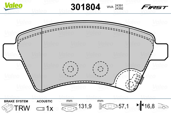 Valeo Remblokset 301804