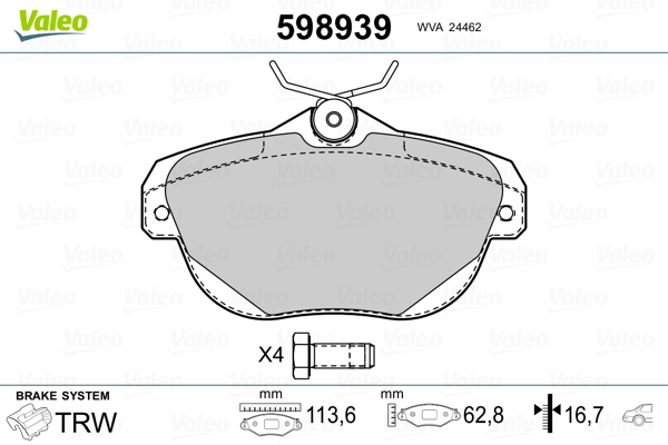 Valeo Remblokset 598939