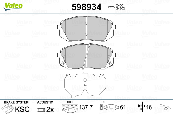 Valeo Remblokset 598934