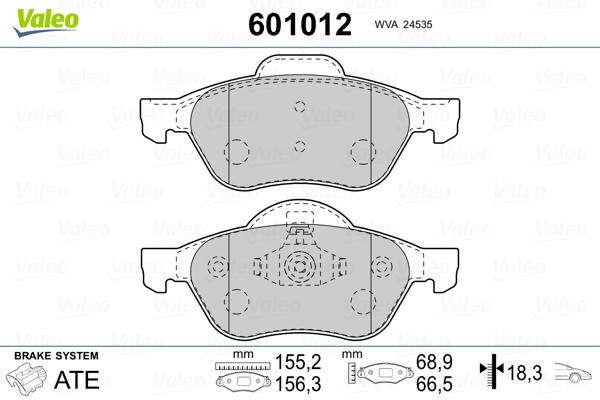 Valeo Remblokset 601012