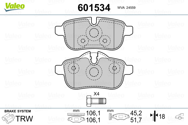 Valeo Remblokset 601534