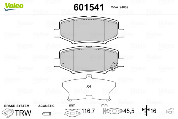 Valeo Remblokset 601541