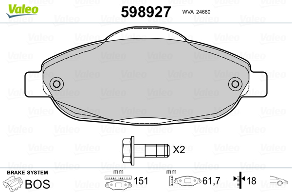 Valeo Remblokset 598927