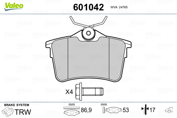 Valeo Remblokset 601042