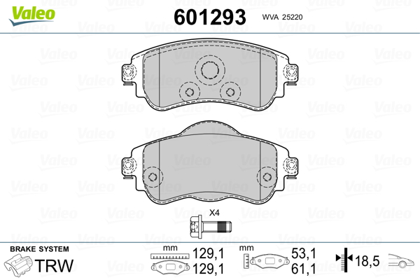 Valeo Remblokset 601293