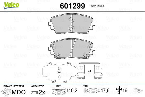 Valeo Remblokset 601299