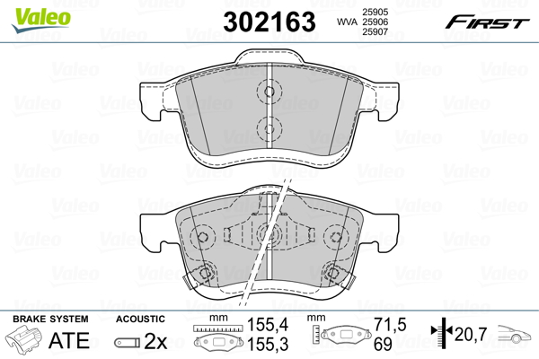 Valeo Remblokset 302163