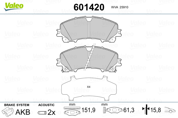 Valeo Remblokset 601420