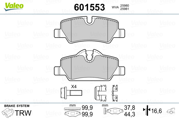 Valeo Remblokset 601553