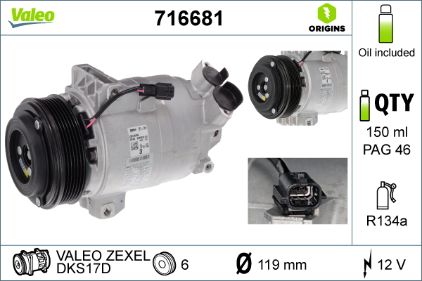 Valeo Airco compressor 716681