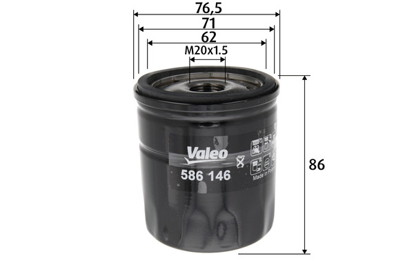 Valeo Oliefilter 586146