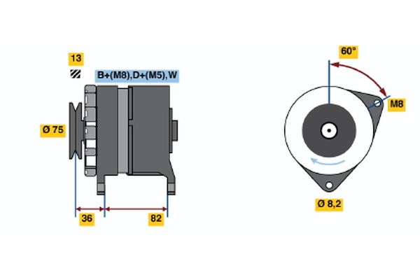 Bosch Alternator/Dynamo 0 986 036 050