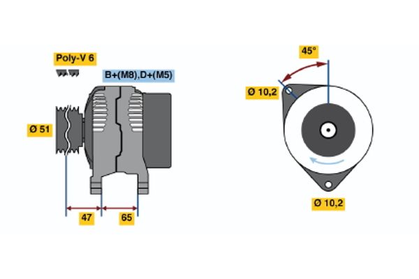 Bosch Alternator/Dynamo 0 986 040 300