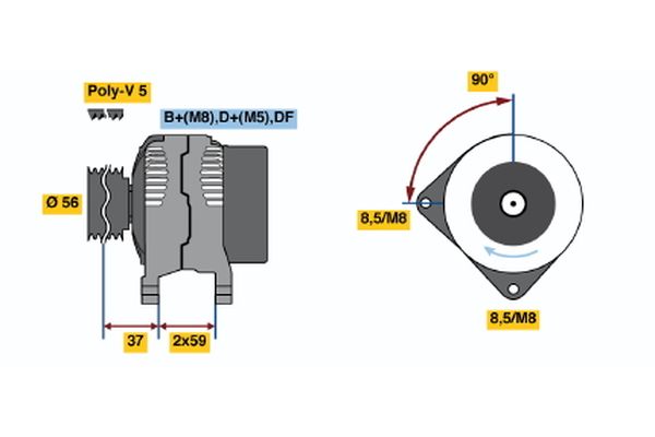 Bosch Alternator/Dynamo 0 123 515 008