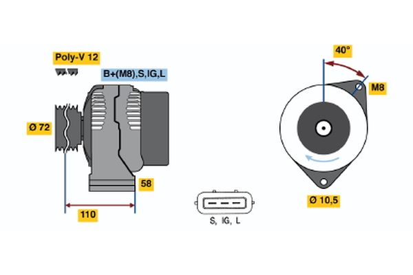 Bosch Alternator/Dynamo 0 986 046 040