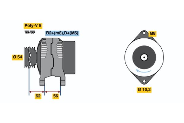 Bosch Alternator/Dynamo 0 124 225 050