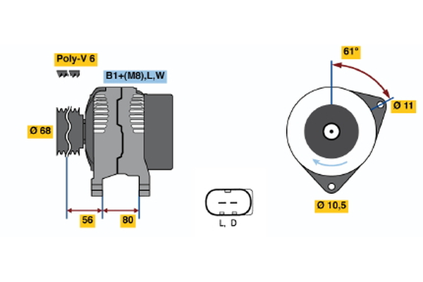 Bosch Alternator/Dynamo 0 124 510 001