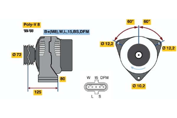 Bosch Alternator/Dynamo 0 986 042 400