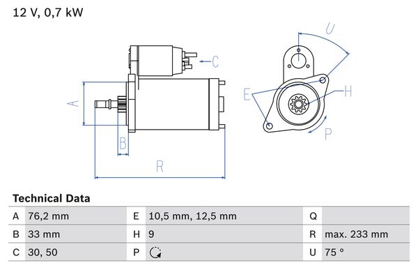 Bosch Starter 0 986 010 530