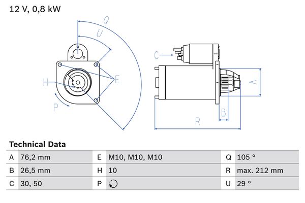 Bosch Starter 0 986 017 070