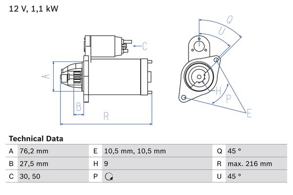 Bosch Starter 0 986 018 110