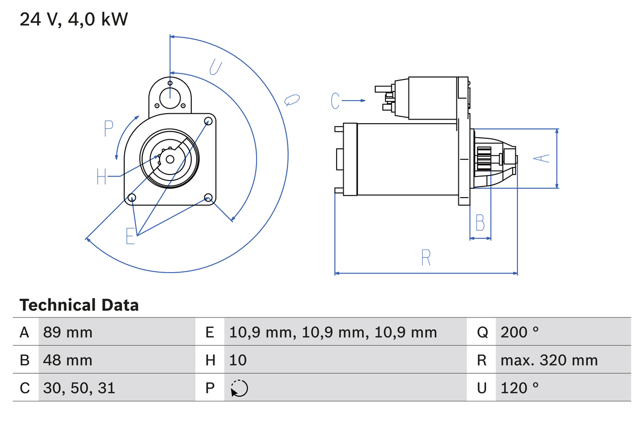Bosch Starter 0 986 020 170