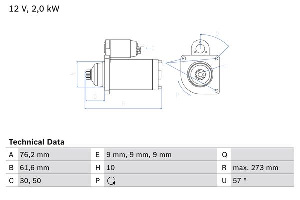 Bosch Starter 0 986 021 870