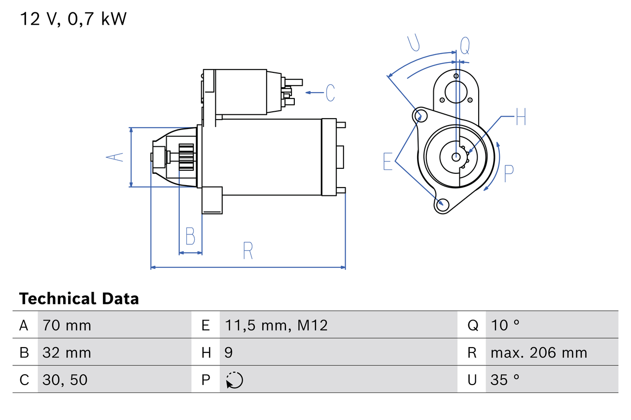 Bosch Startmotor / Starter 0 986 027 020