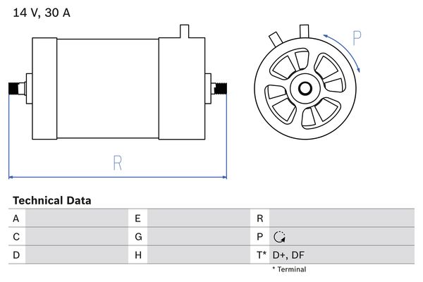 Bosch Alternator/Dynamo 0 986 030 050