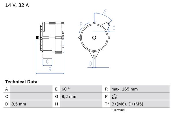 Bosch Alternator/Dynamo 0 986 030 140