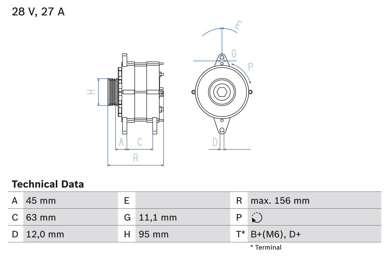 Bosch Alternator/Dynamo 0 986 031 340